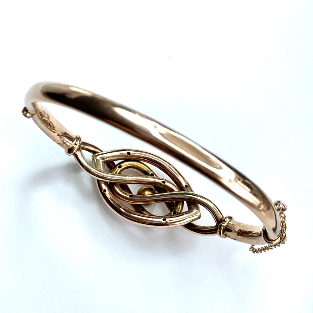 RESERVED for GW • Victorian 9CT Rose Gold Knot Bangle View II