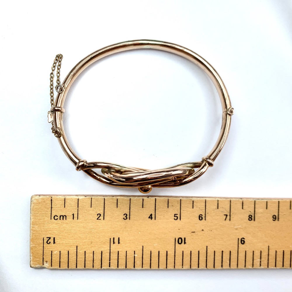 RESERVED for GW • Victorian 9CT Rose Gold Knot Bangle View IV
