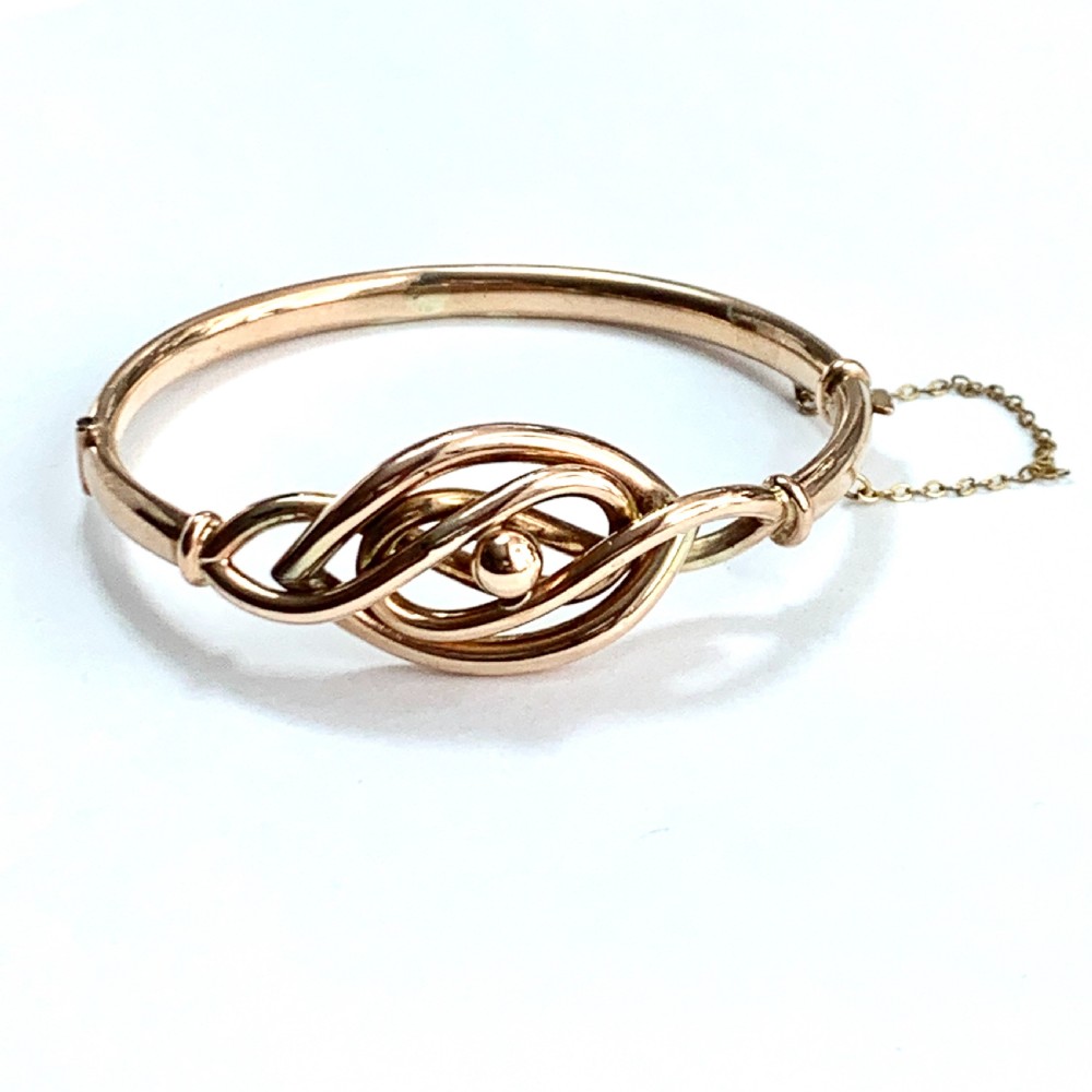 RESERVED for GW • Victorian 9CT Rose Gold Knot Bangle View VI