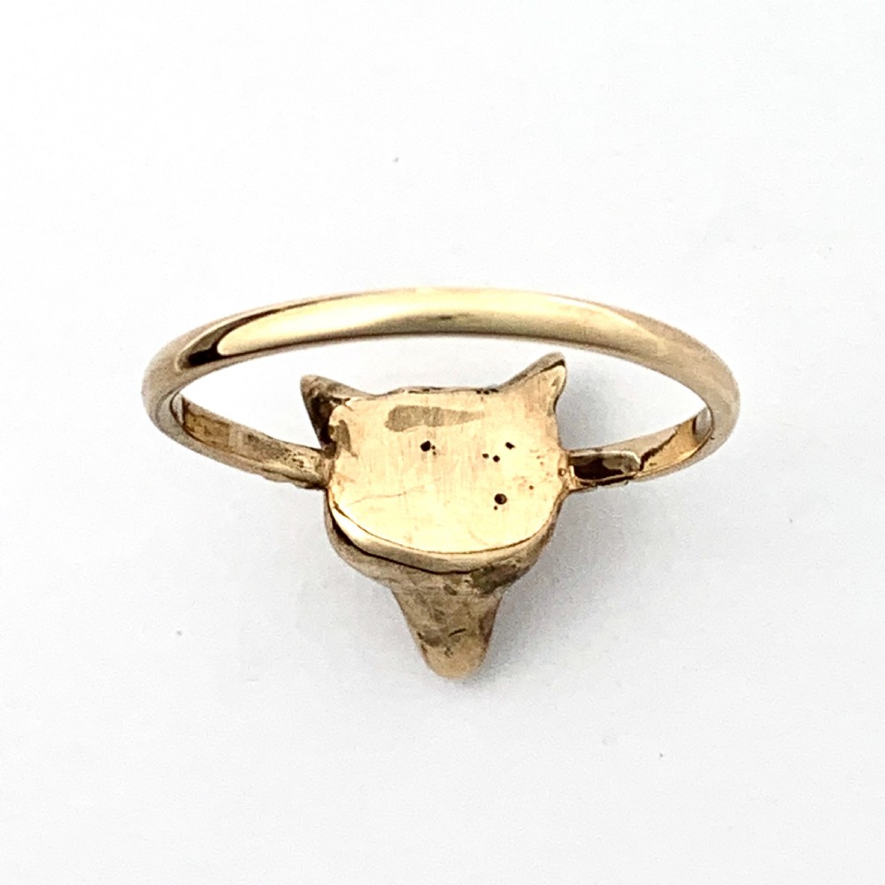 Victorian Fox Head Rose Gold Ring View III