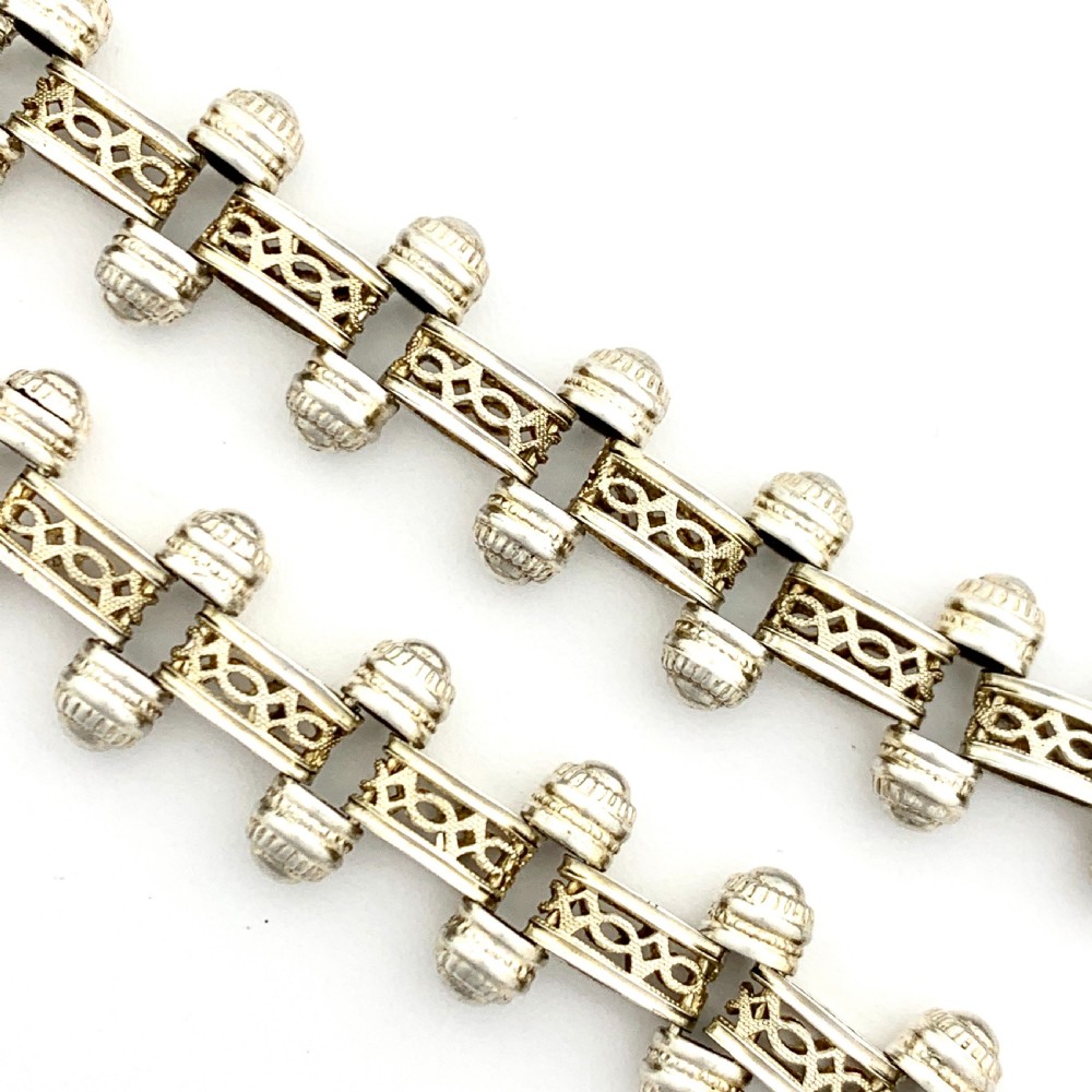 RESERVED for PR • Victorian Sterling Silver Book Chain Collar Necklace View V