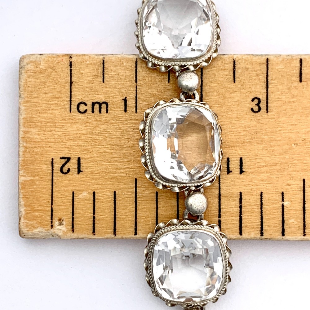 Antique Victorian Quartz and Silver Riviere Necklace View III