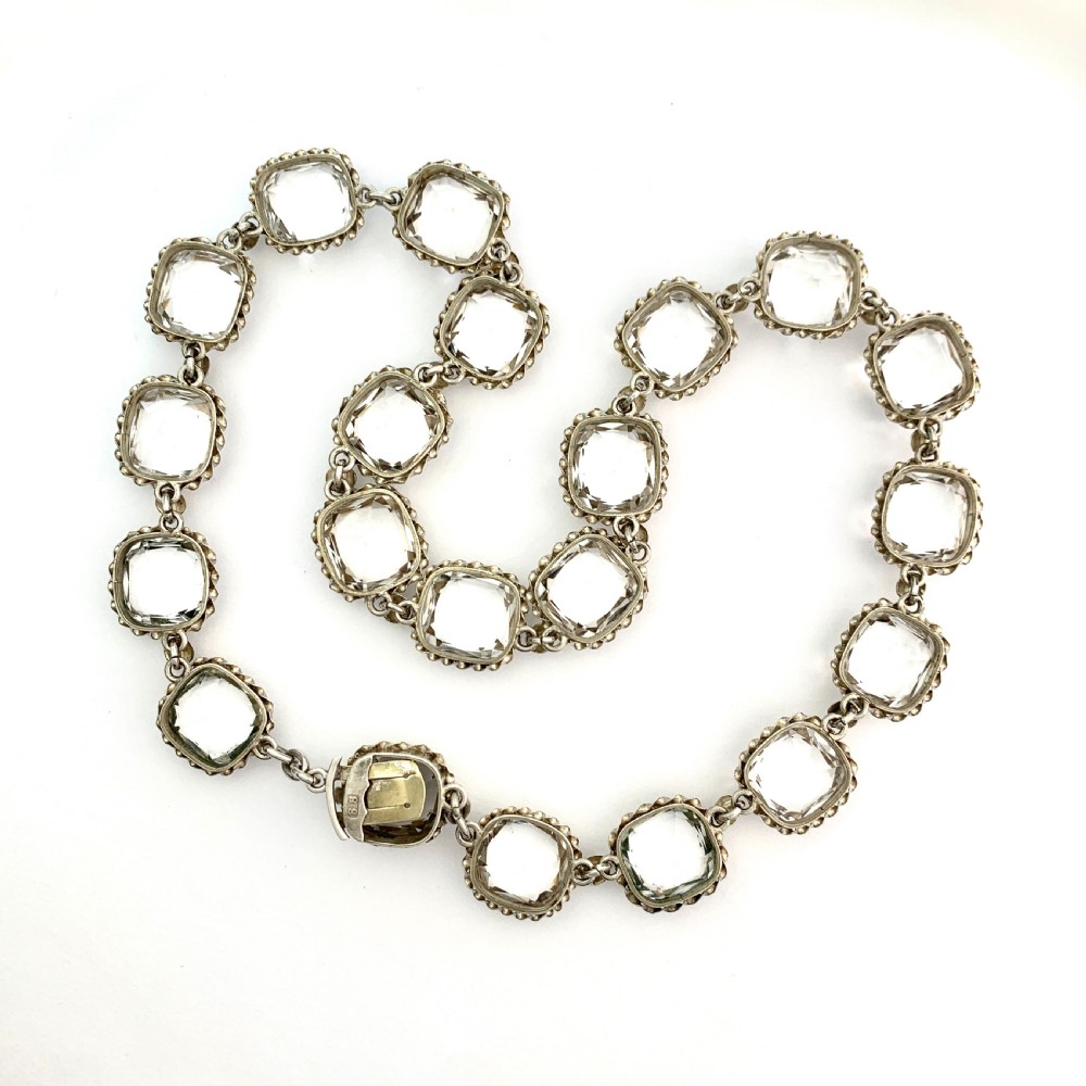 Antique Victorian Quartz and Silver Riviere Necklace View VII