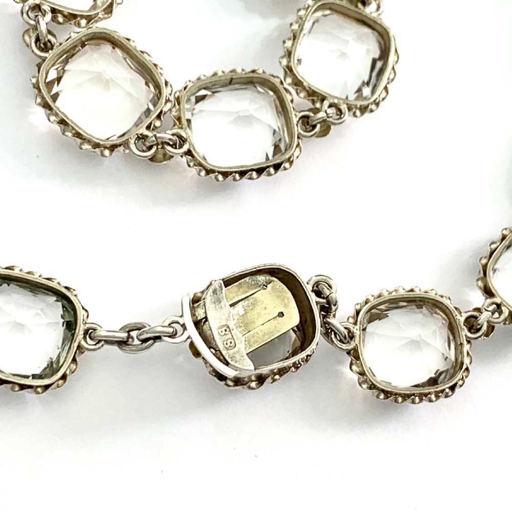 Antique Victorian Quartz and Silver Riviere Necklace View VIII