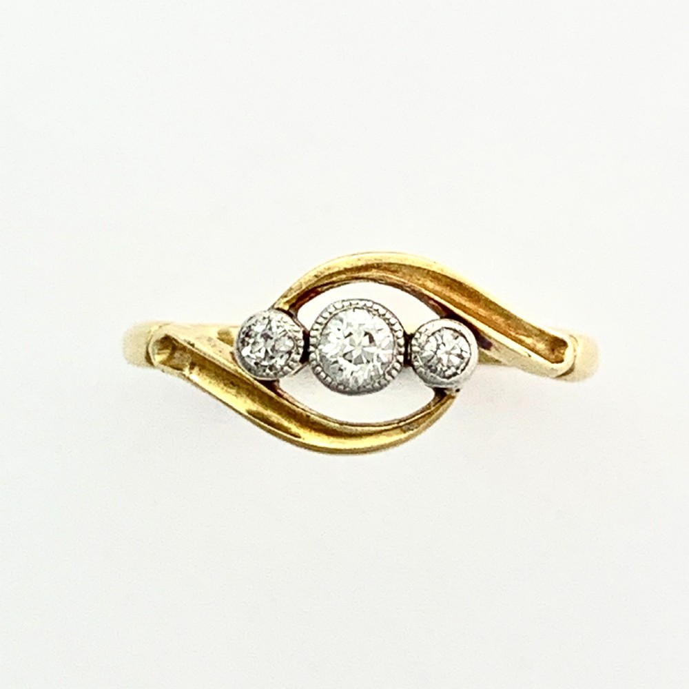 Edwardian 18CT Gold Three-Stone Diamond Ring