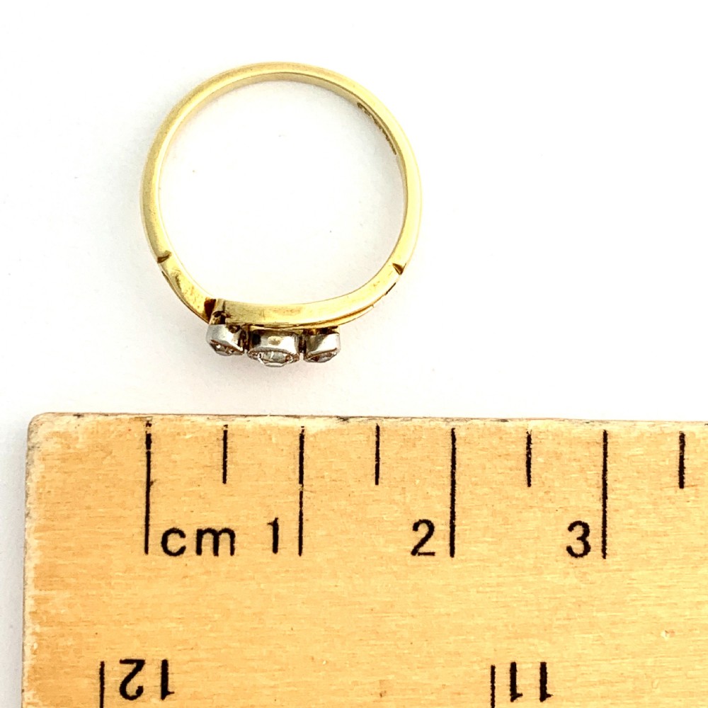 Edwardian 18CT Gold Three-Stone Diamond Ring View III