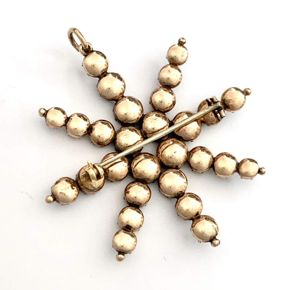 Huge Georgian 9CT Rose Gold Garnet Star Pendant/Brooch View IV