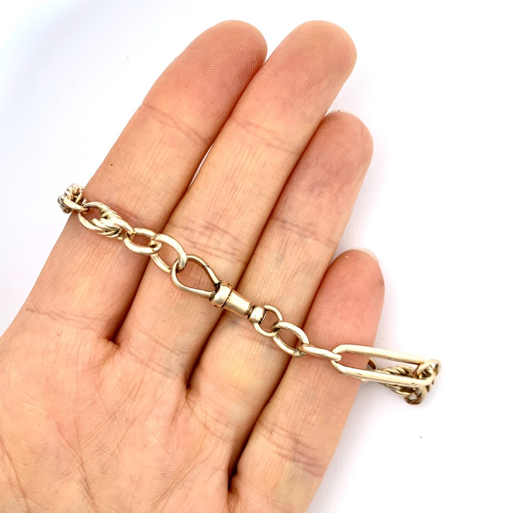 Antique 9CT Gold Fancy Link Bracelet with Dog Clip • 15.6g View VI
