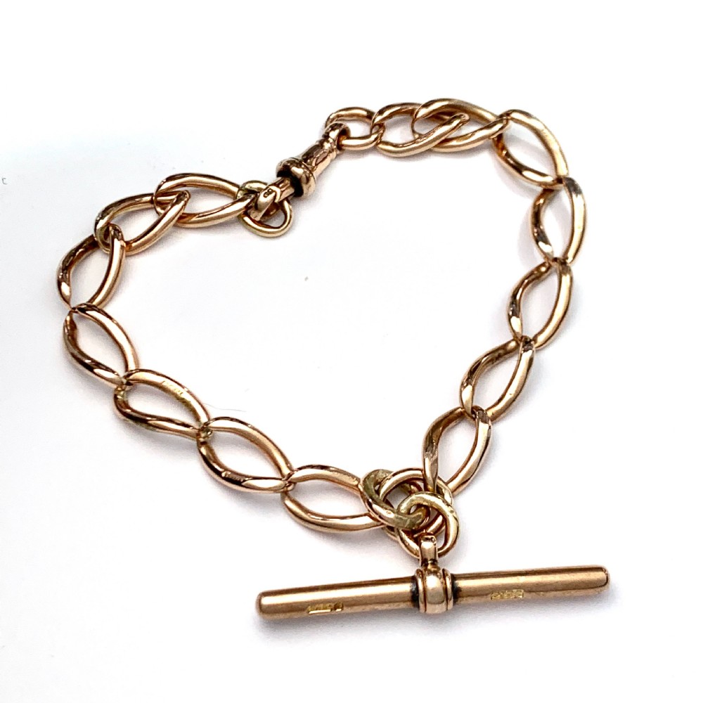 Victorian 9CT Rose Gold Bracelet with T Bar View IV