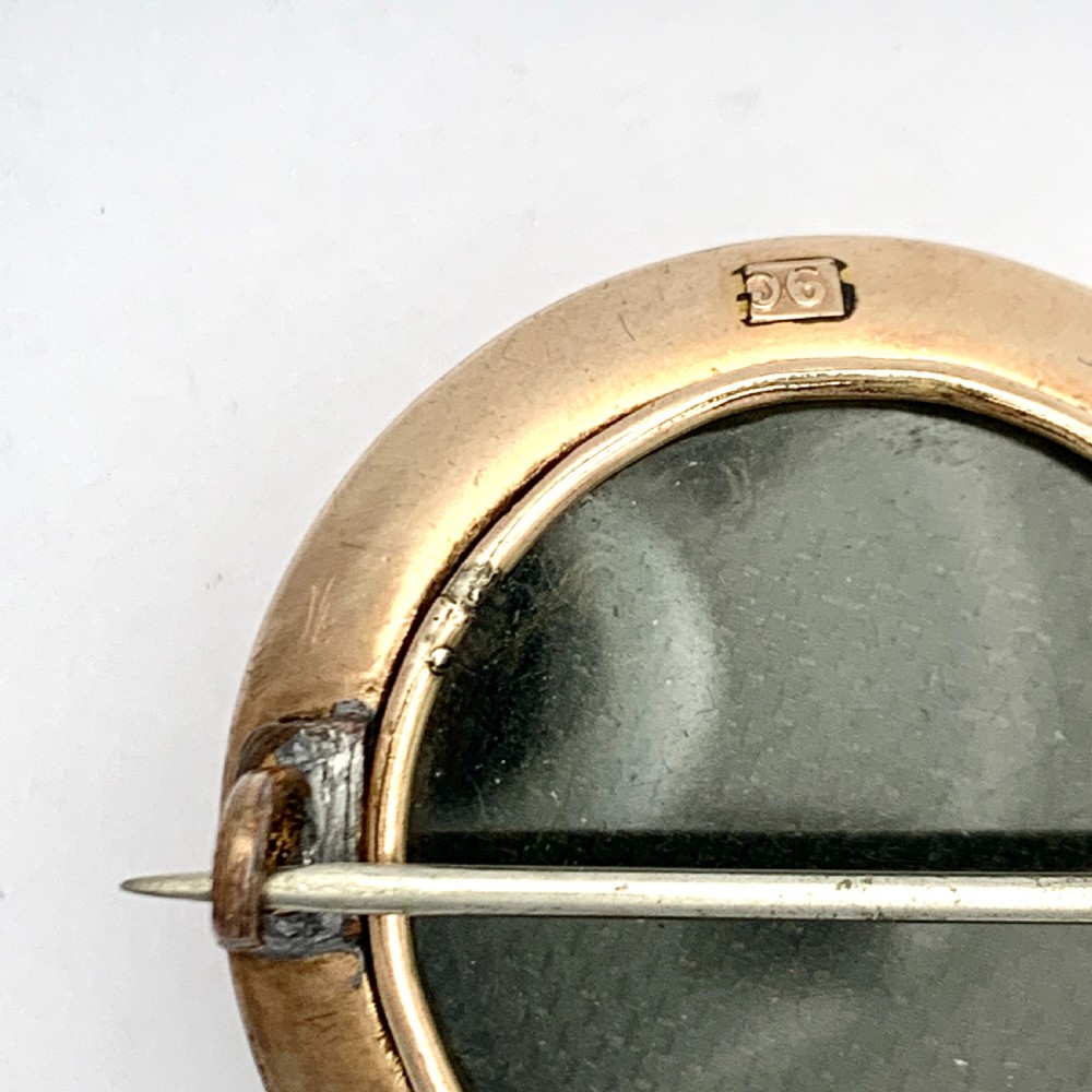 Victorian Etruscan Revival 9CT Gold Sunburst Locket Brooch View III