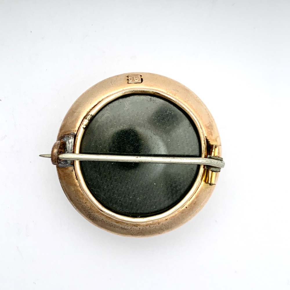 Victorian Etruscan Revival 9CT Gold Sunburst Locket Brooch View V