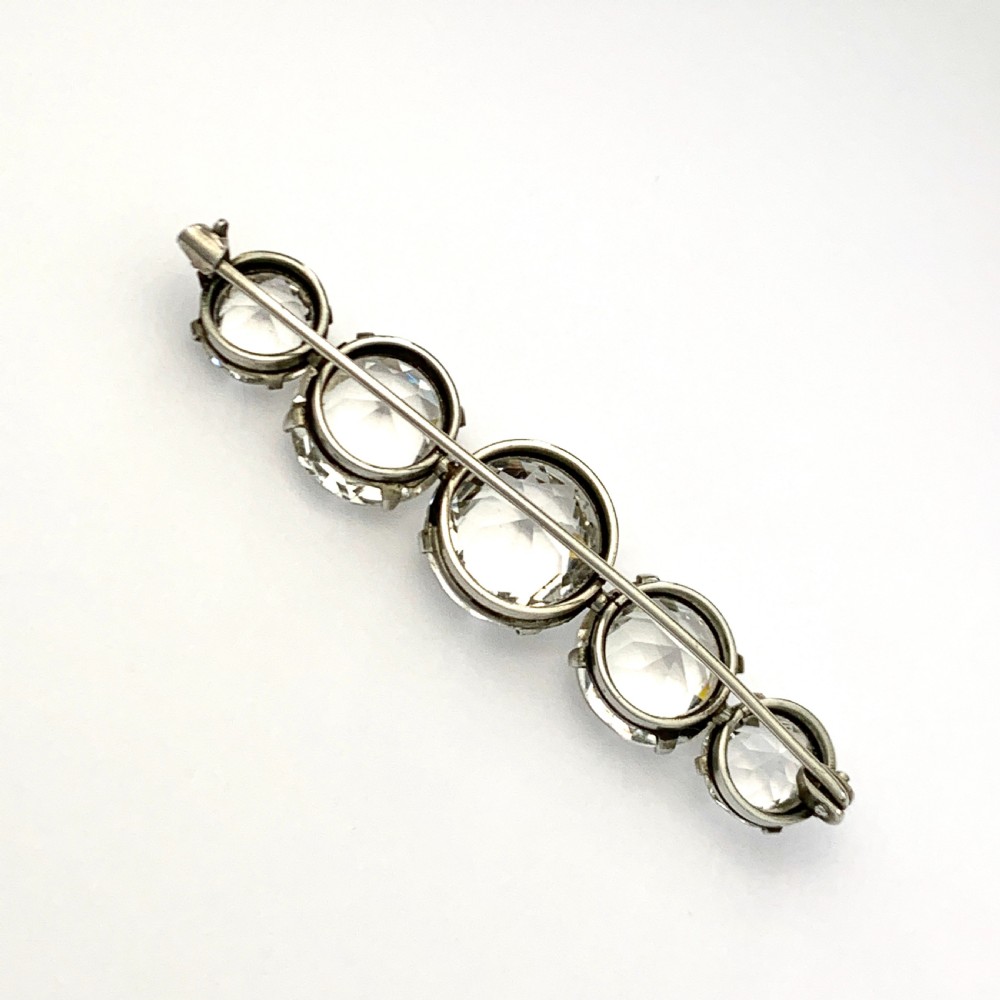 Edwardian/Art Deco Five Stone Faux Diamond Brooch View VI