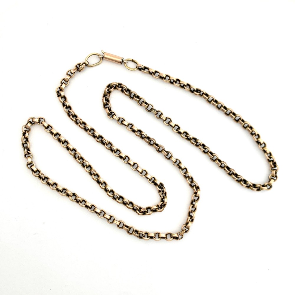 Victorian 9CT Rose Gold Belcher/Rolo Chain Necklace 