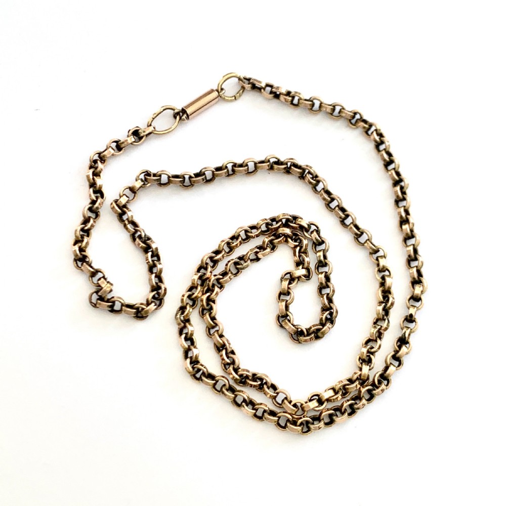 Victorian 9CT Rose Gold Belcher/Rolo Chain Necklace  View III