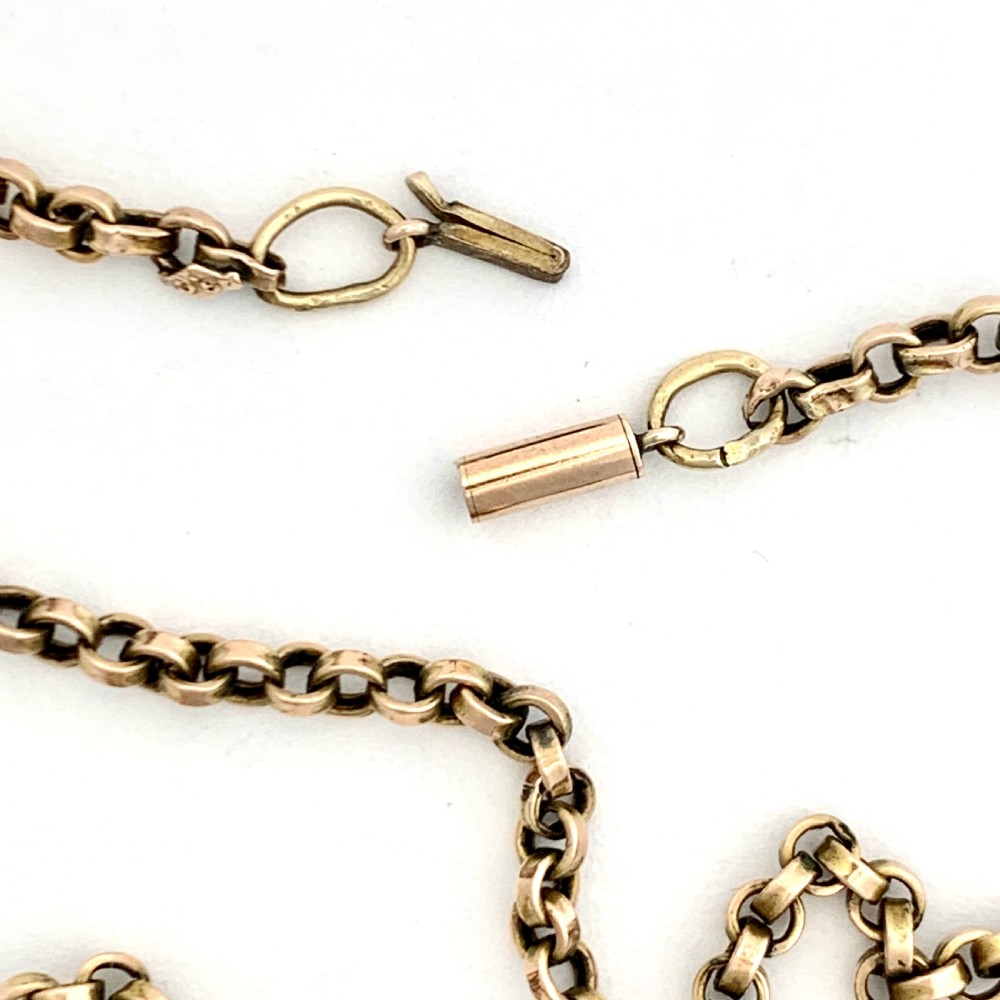 Victorian 9CT Rose Gold Belcher/Rolo Chain Necklace  View V
