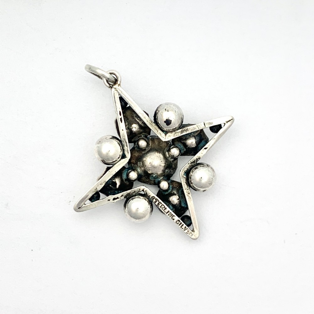 Victorian Sterling Silver Paste Star Pendant View II