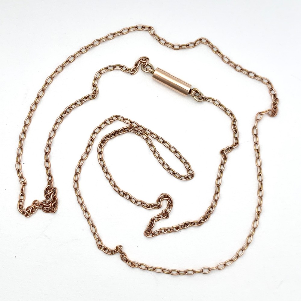 Edwardian 9CT Rose Gold Cable Chain Necklace