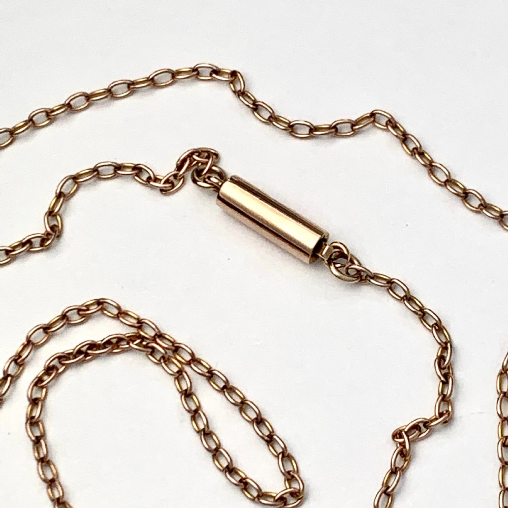 Edwardian 9CT Rose Gold Cable Chain Necklace View V