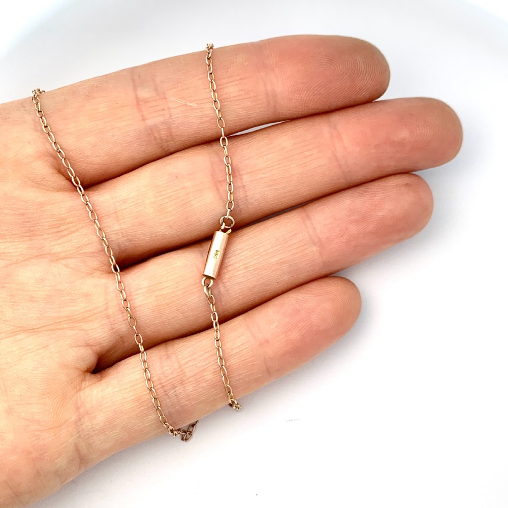 Edwardian 9CT Rose Gold Cable Chain Necklace View VI