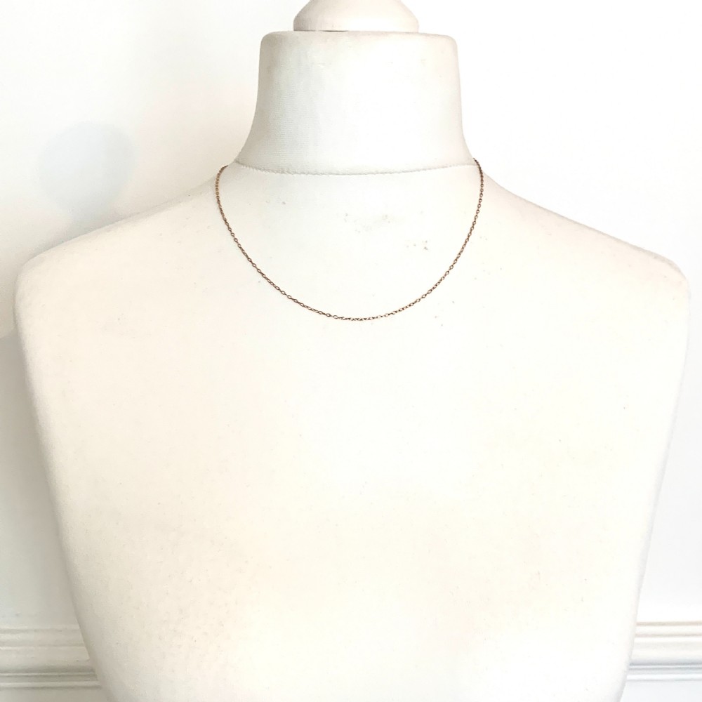Edwardian 9CT Rose Gold Cable Chain Necklace View VII