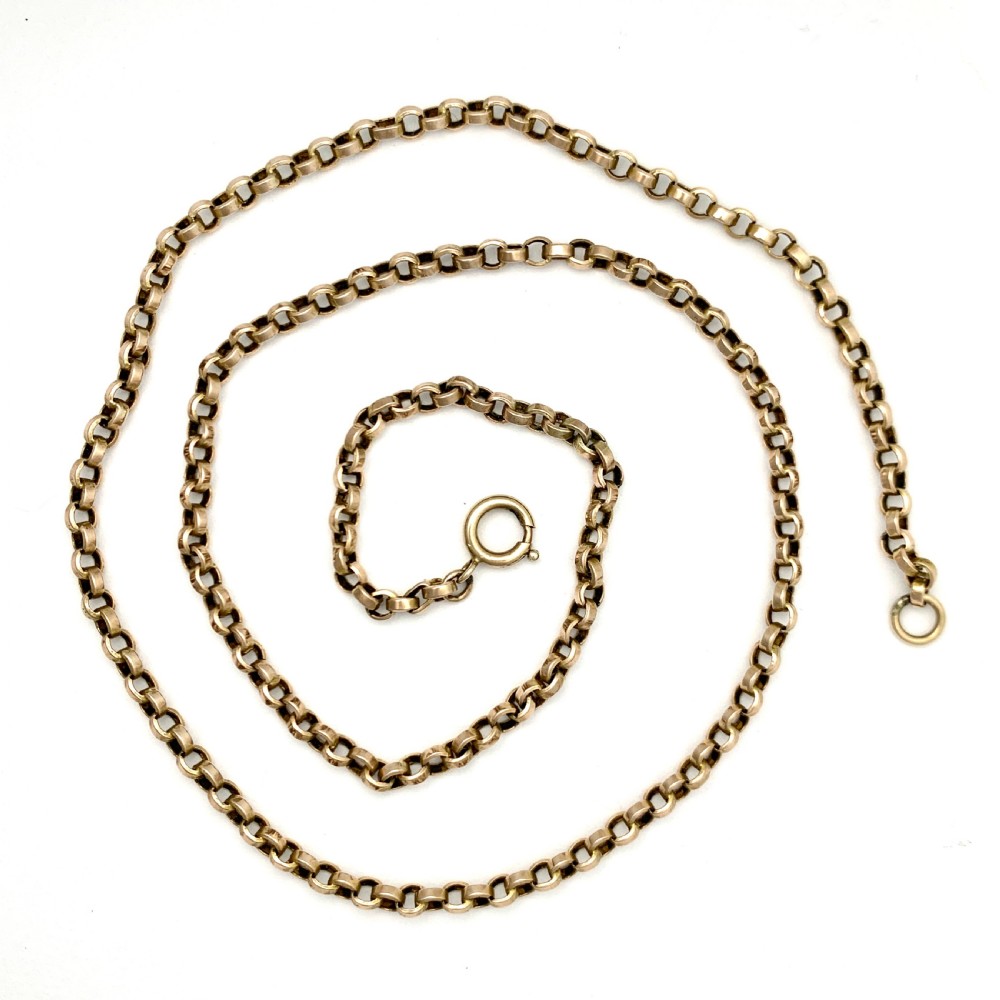 Victorian 9CT Gold Belcher Chain Necklace View V