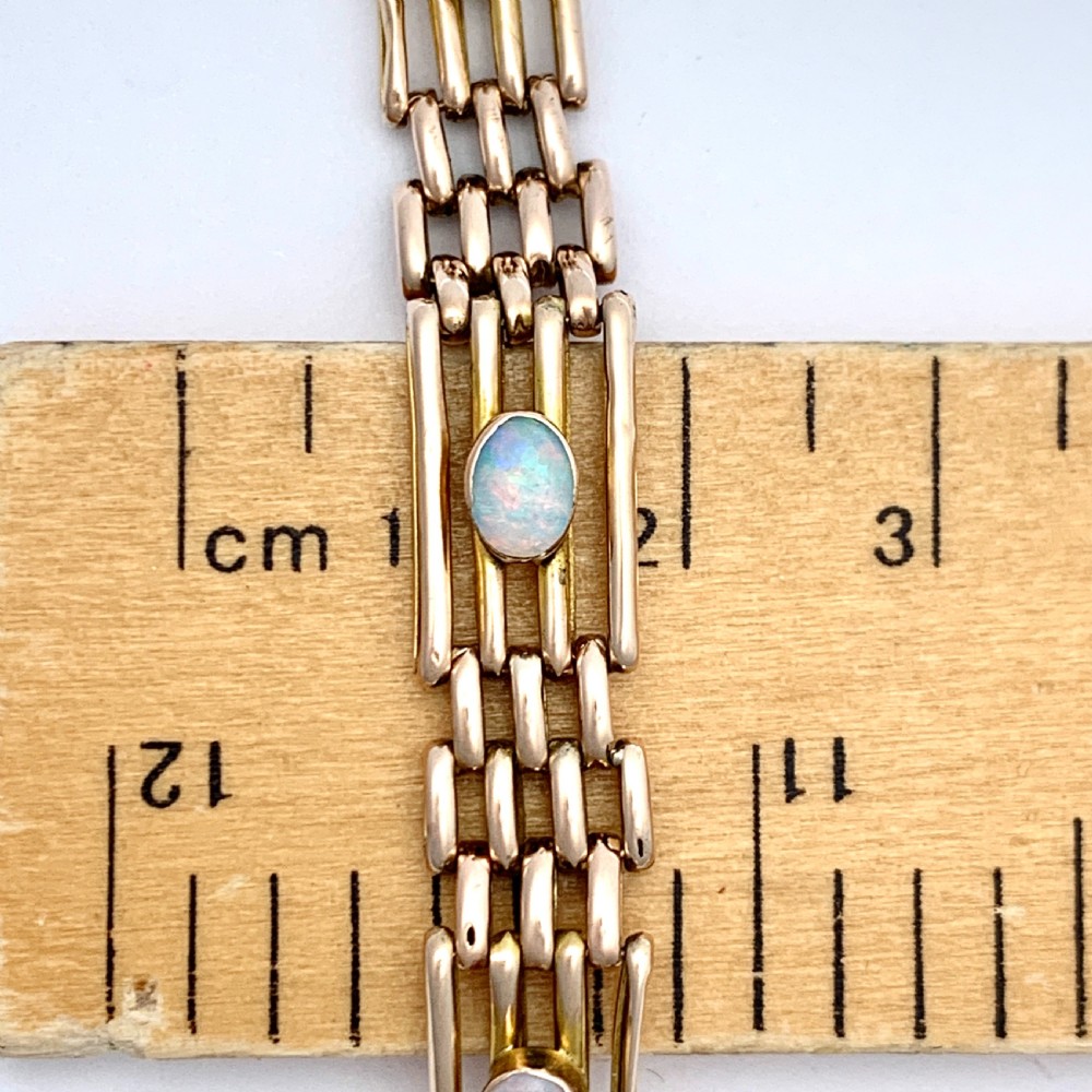 Edwardian 9CT Rose Gold Opal Gate Bracelet View II