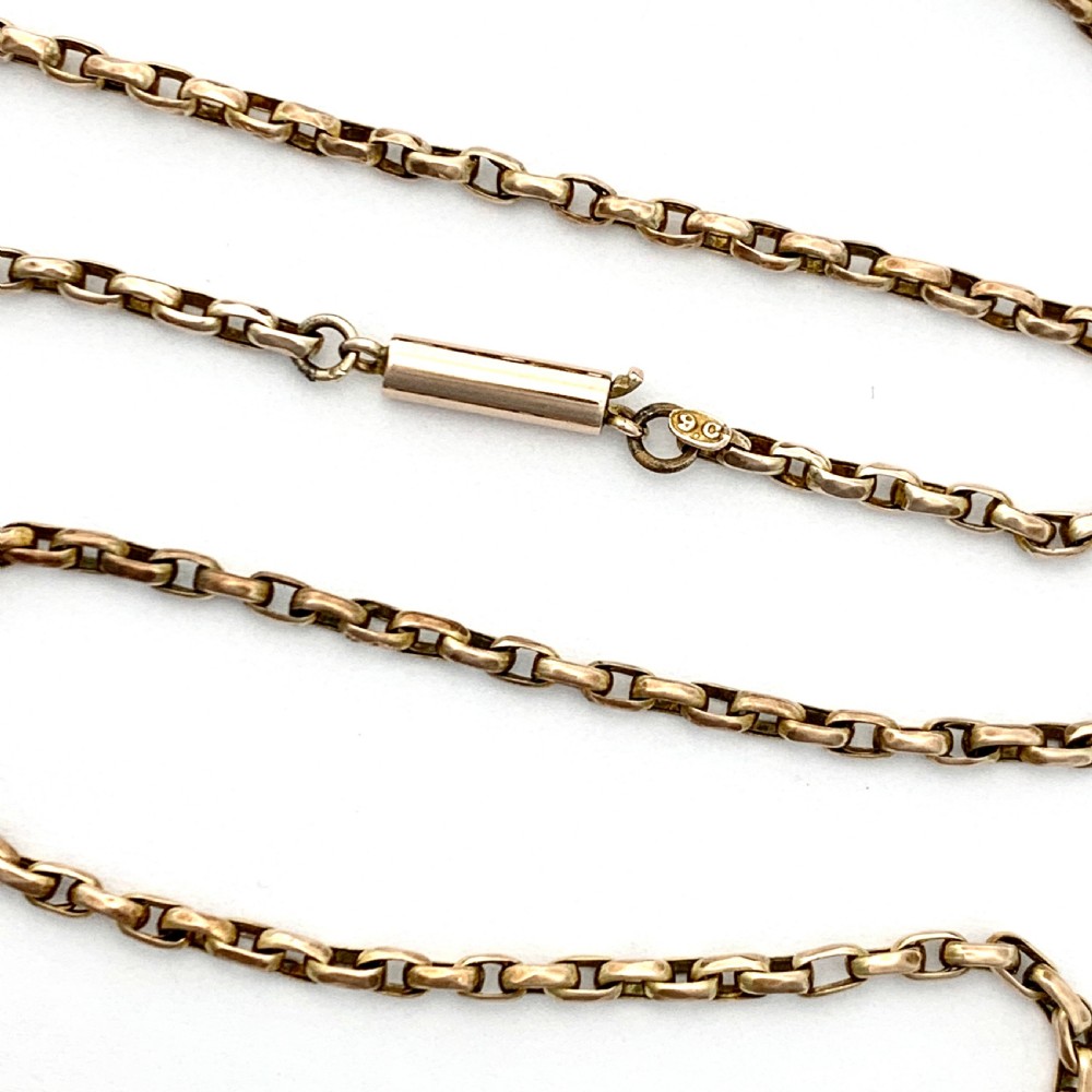 RESERVED Edwardian 9CT Gold 19 Inch Chain Necklace View IV
