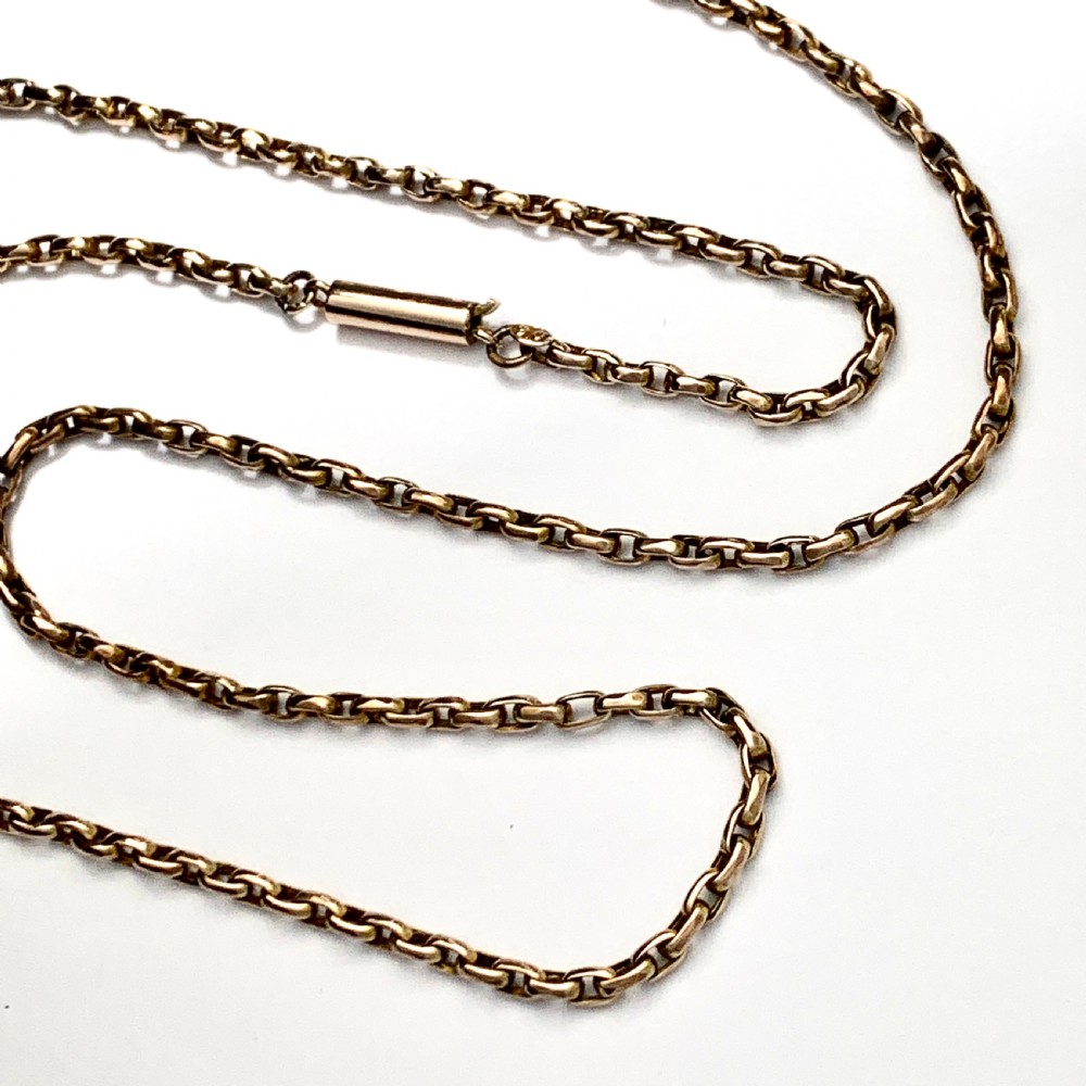 RESERVED Edwardian 9CT Gold 19 Inch Chain Necklace View V