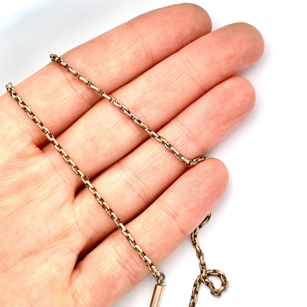 RESERVED Edwardian 9CT Gold 19 Inch Chain Necklace View VI