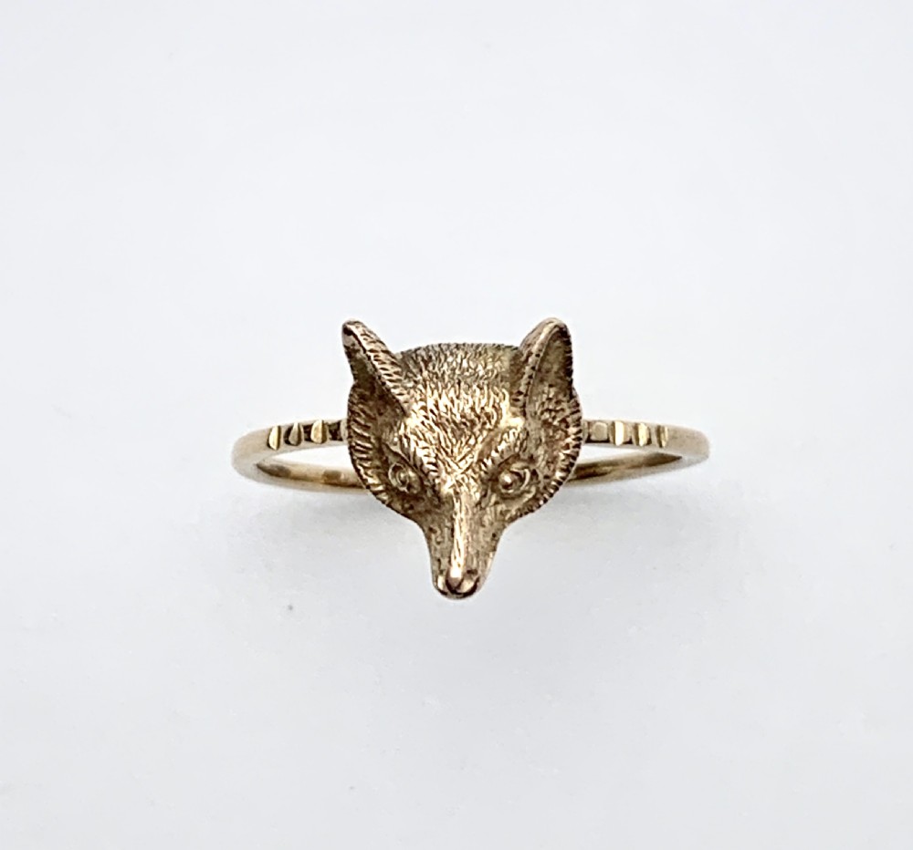 Victorian Fox Head 9CT Rose Gold Ring