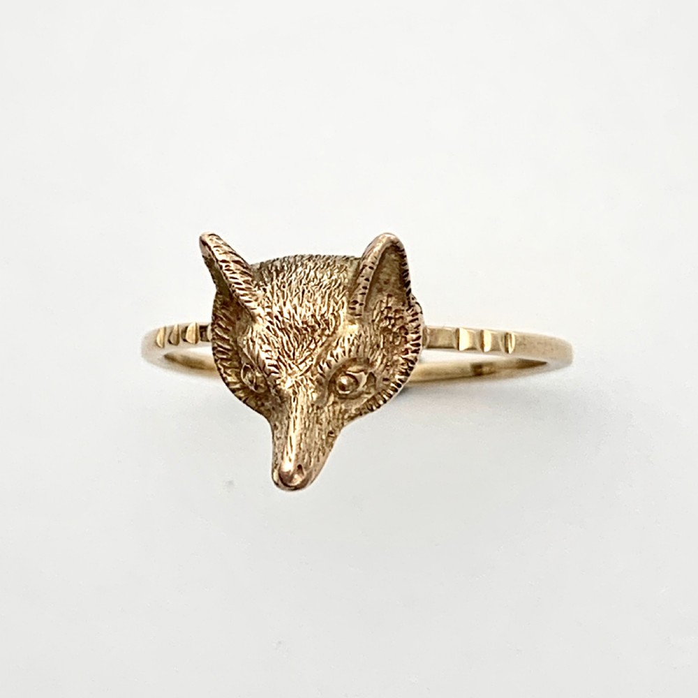 Victorian Fox Head 9CT Rose Gold Ring View II