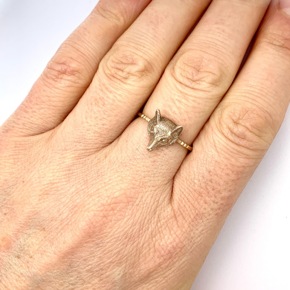 Victorian Fox Head 9CT Rose Gold Ring View VII