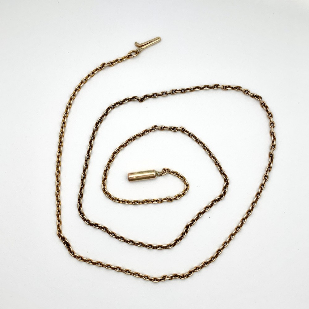 Antique 9CT Rose Gold 16 Inch Cable Chain Necklace View II