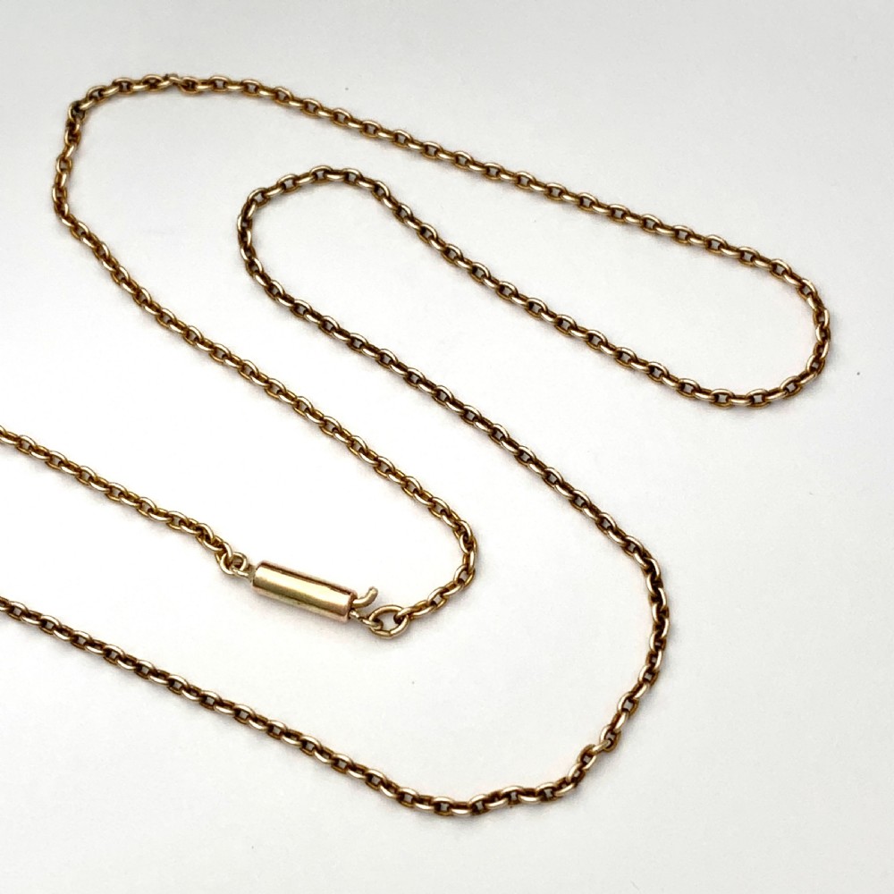 Antique 9CT Rose Gold 16 Inch Cable Chain Necklace View IV