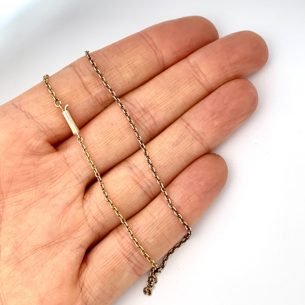 Antique 9CT Rose Gold 16 Inch Cable Chain Necklace View VI