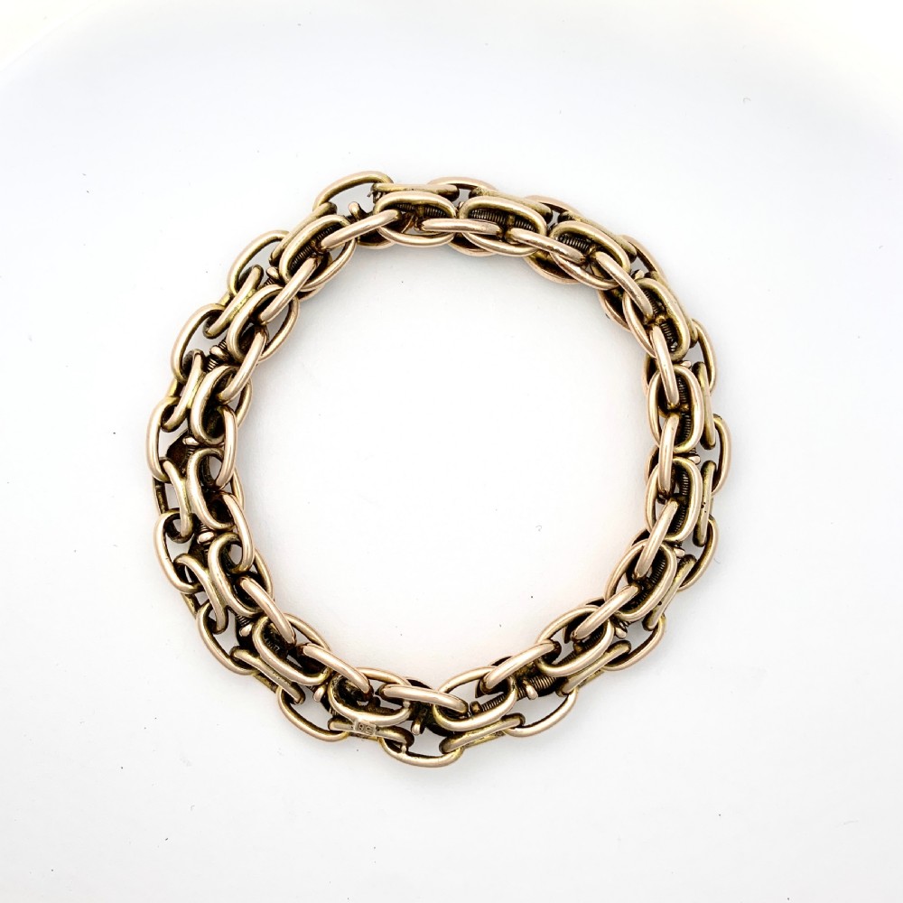 Victorian Turquoise and Pearl 9CT Rose Gold Expansion Bracelet View IV