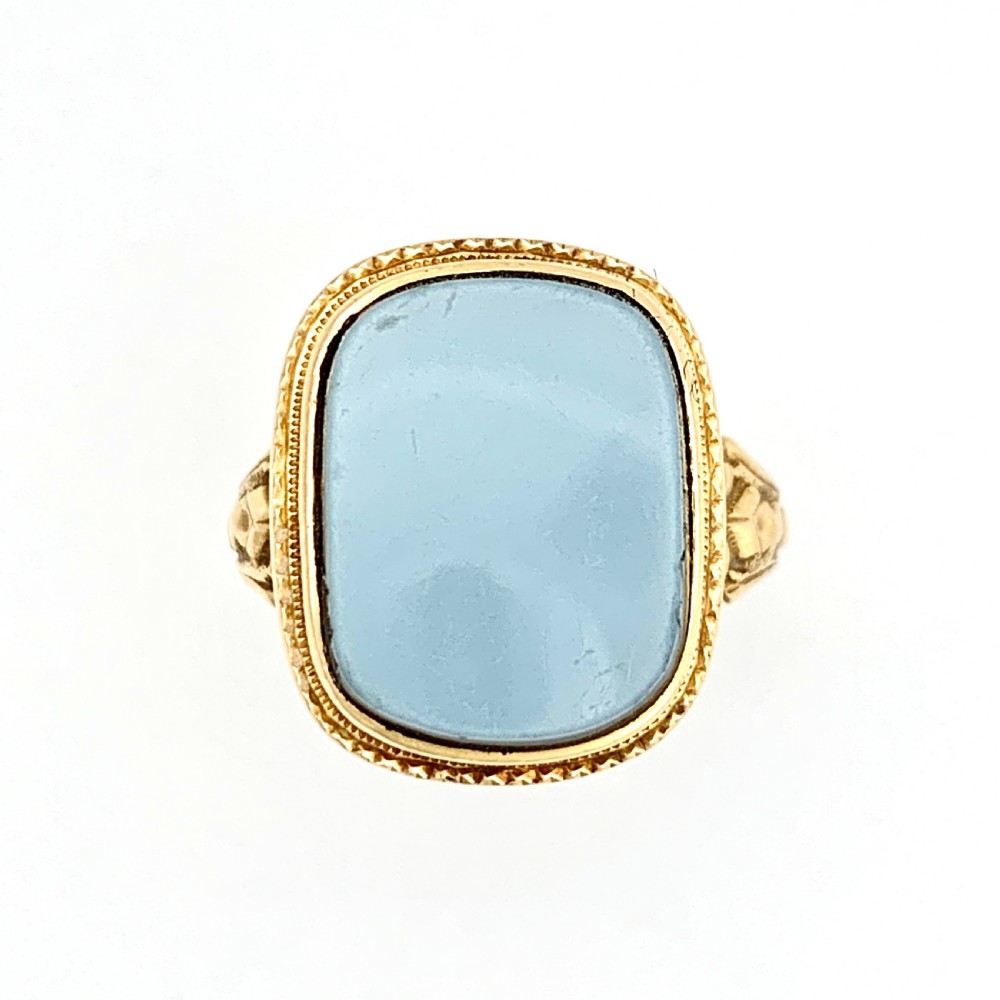 Ornate Victorian 18CT Gold Agate Signet Ring View IV