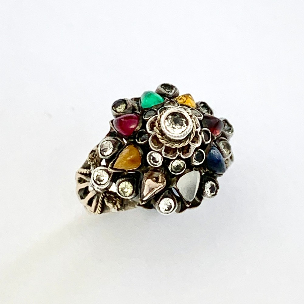Vintage Thai Princess Gemstone Ring in 14CT Gold and Silver 