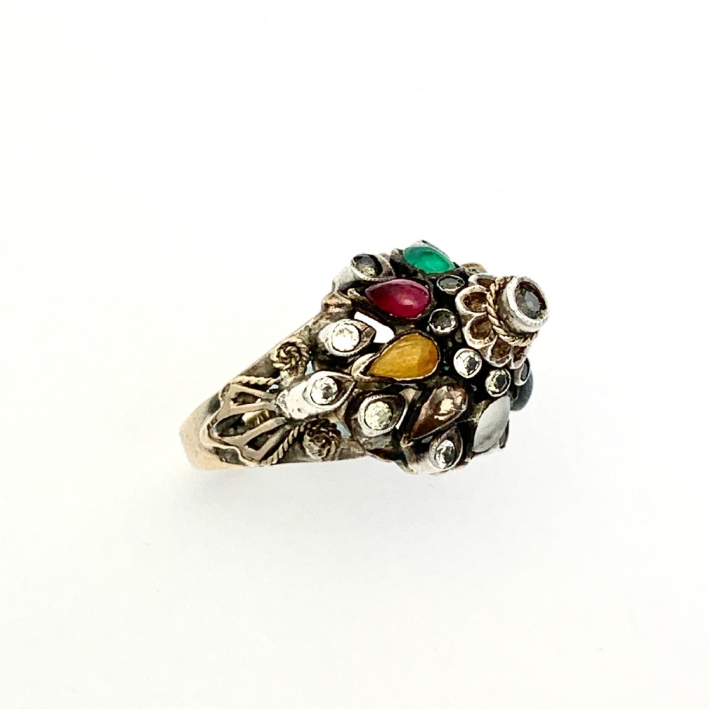 Vintage Thai Princess Gemstone Ring in 14CT Gold and Silver  View VIII
