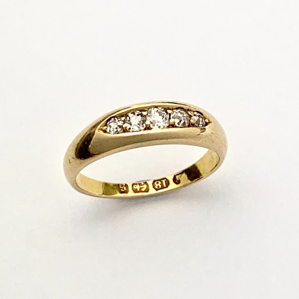 Victorian Five-stone Diamond 18CT Gold Ring View V