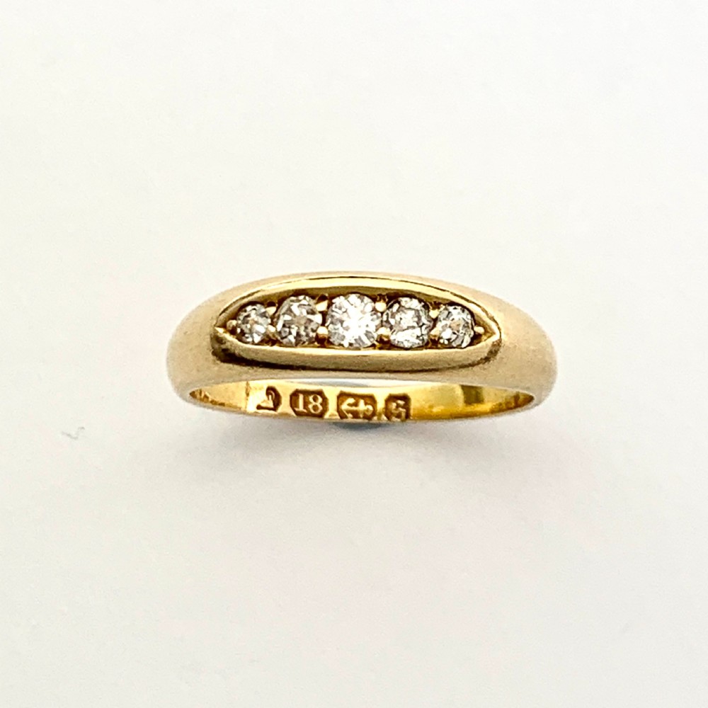 Victorian Five-stone Diamond 18CT Gold Ring View VII