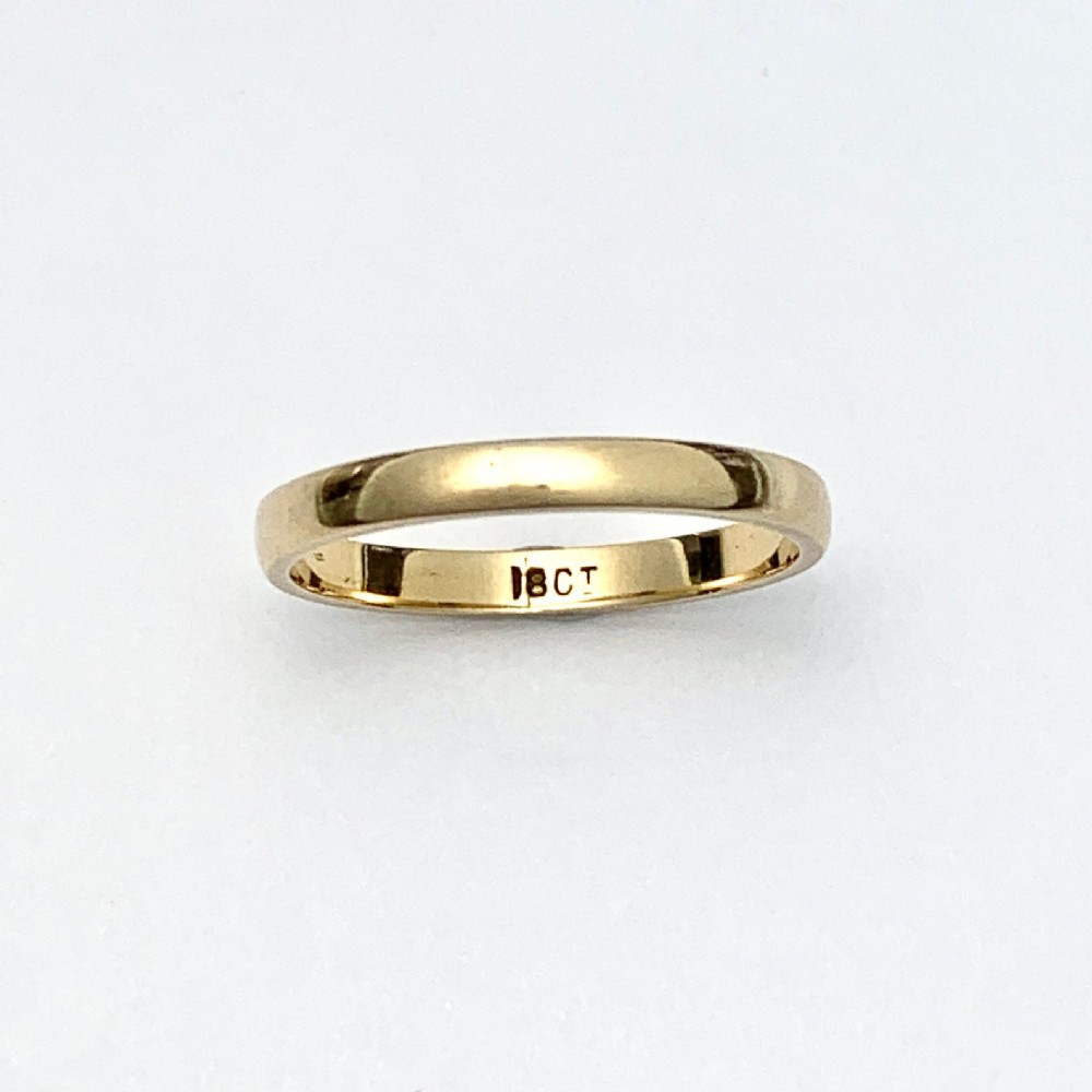 Vintage 18CT Gold Plain Wedding Band