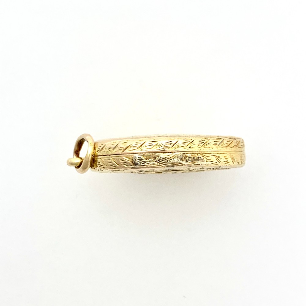  Victorian 15CT Gold Ivy Locket Pendant View IV