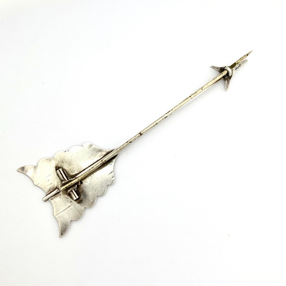 Large Victorian Silver Arrow Pin Brooch • Aesthetic Period  View II