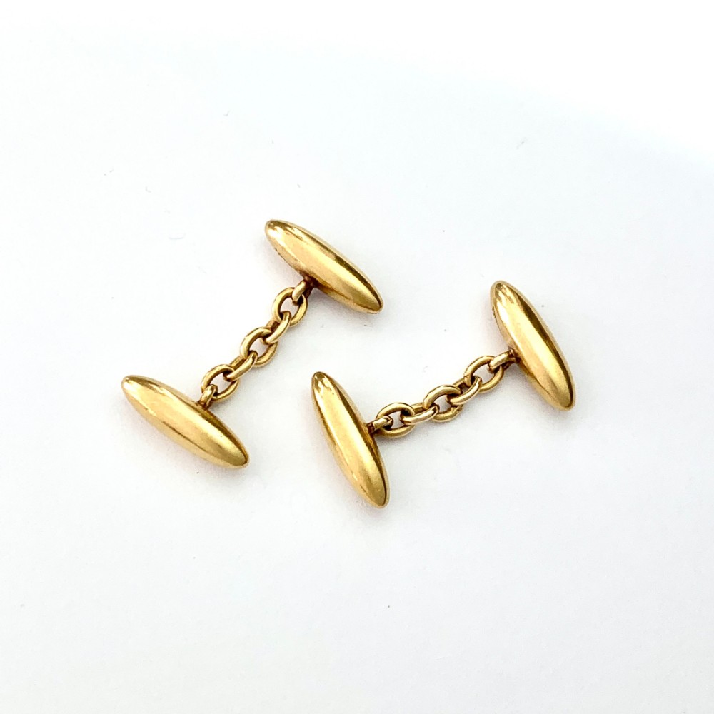 Victorian 18CT Gold Chain Link Torpedo Cufflinks 