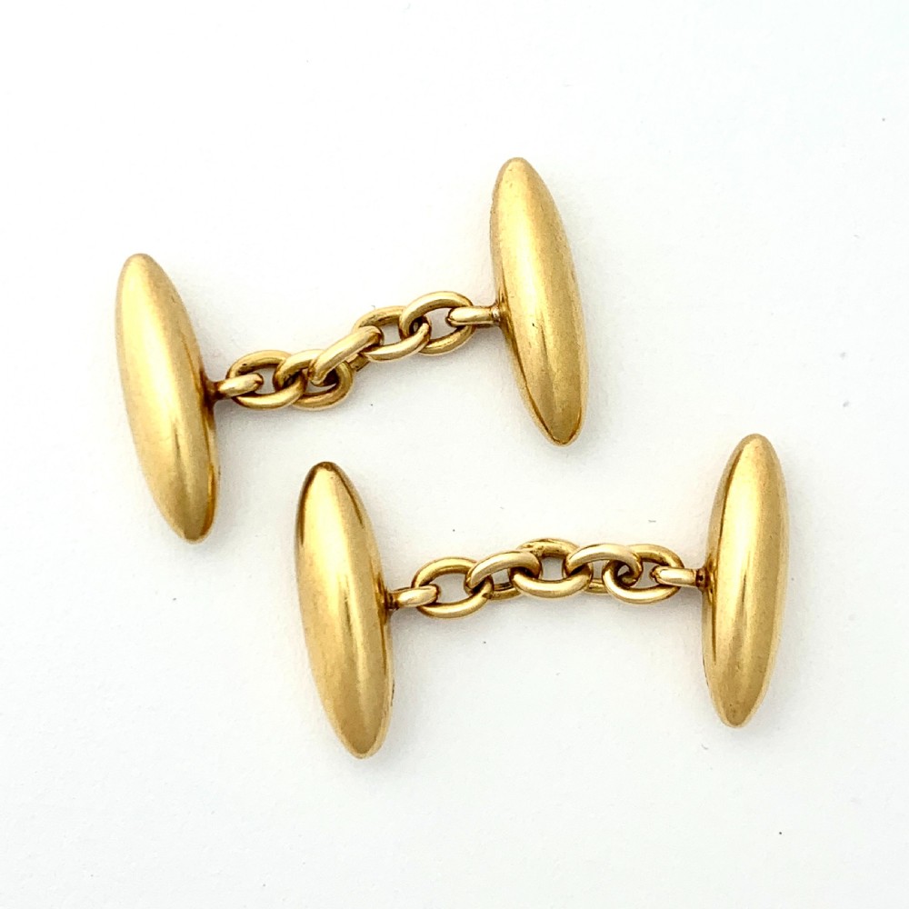 Victorian 18CT Gold Chain Link Torpedo Cufflinks  View II