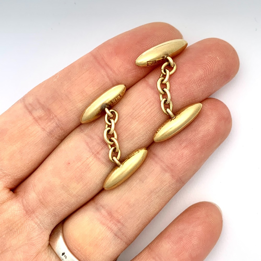 Victorian 18CT Gold Chain Link Torpedo Cufflinks  View IV