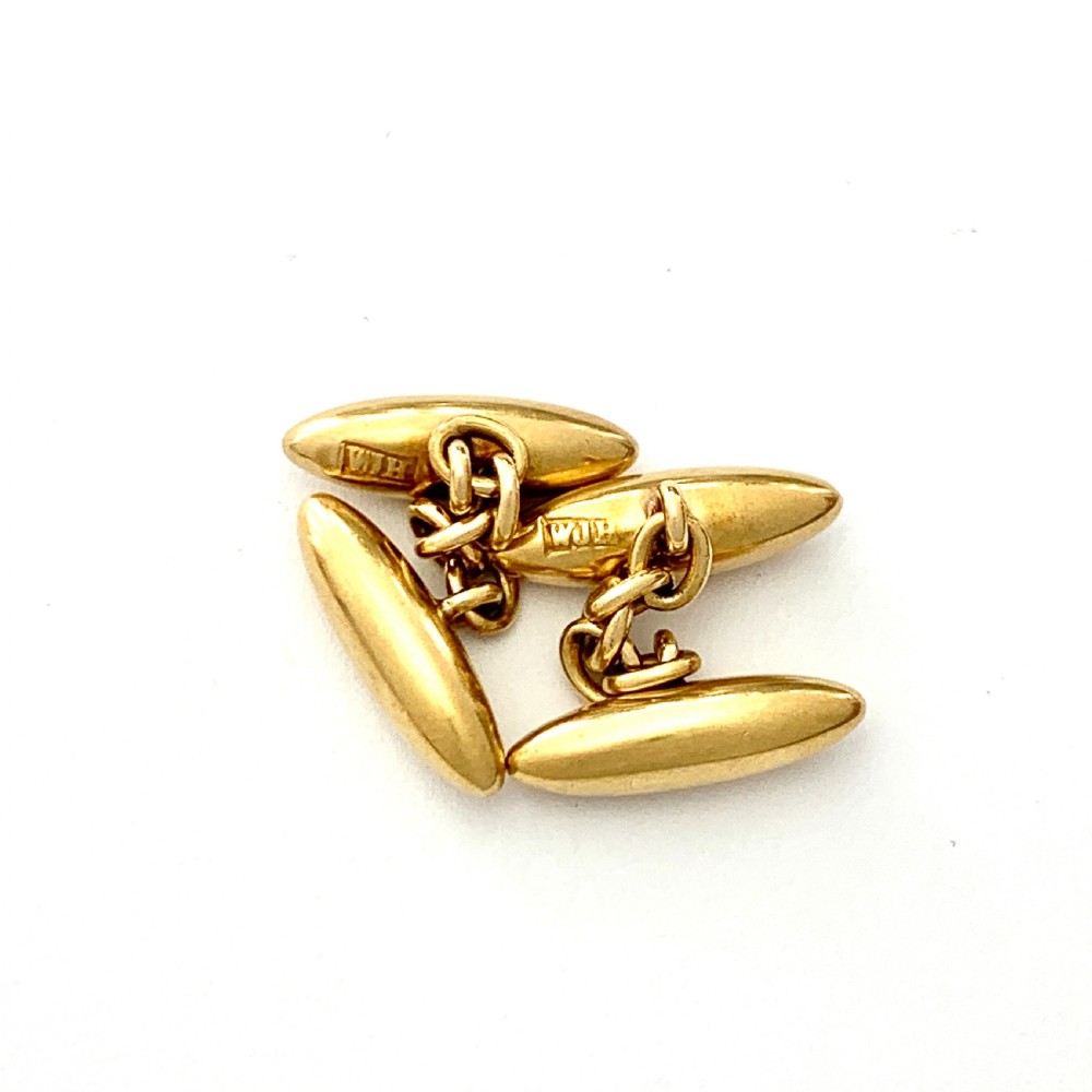 Victorian 18CT Gold Chain Link Torpedo Cufflinks  View VI