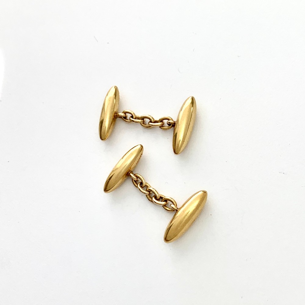Victorian 18CT Gold Chain Link Torpedo Cufflinks  View VIII