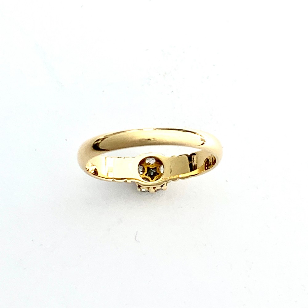 Victorian 18CT Gold Diamond Cluster Ring • Engagement Ring View II